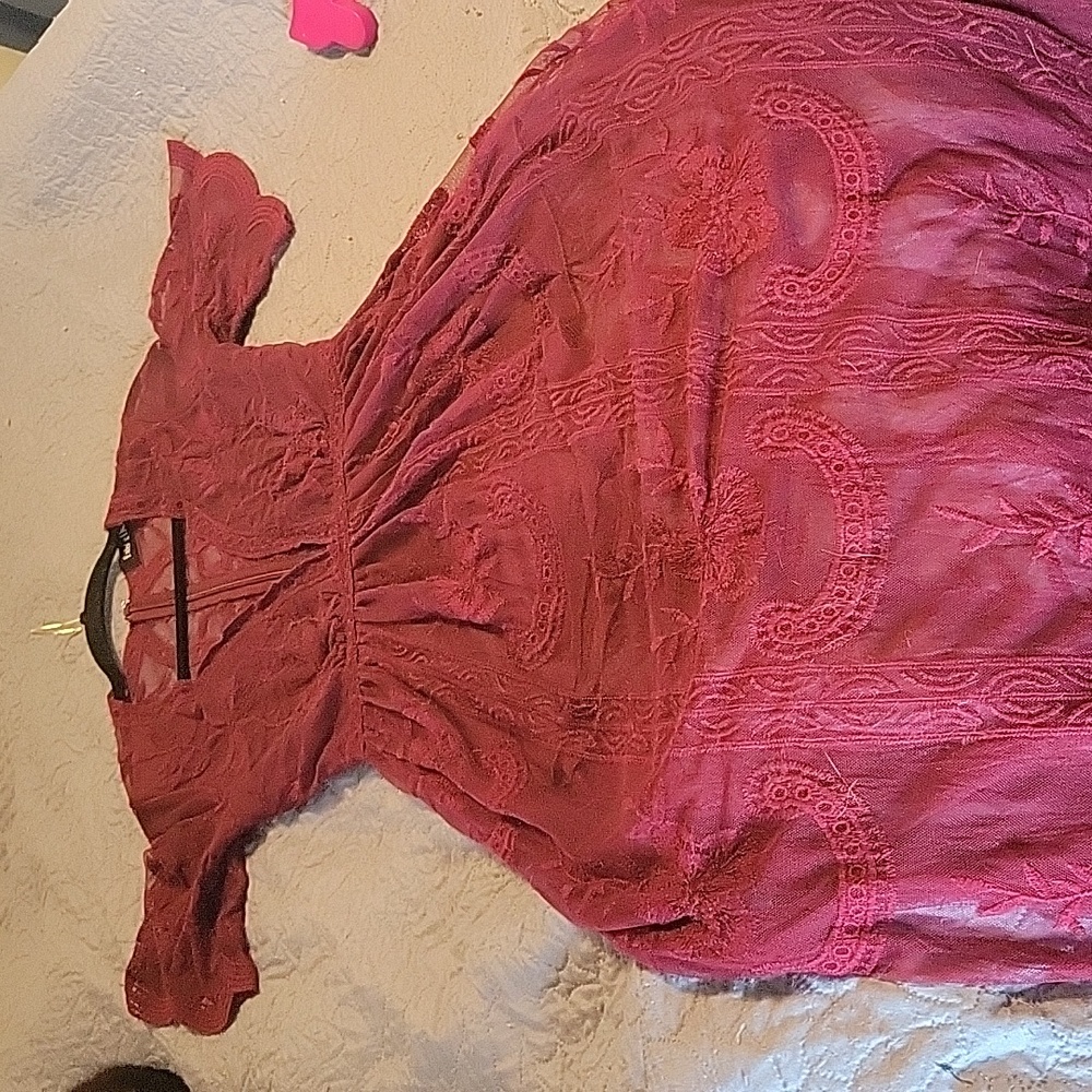 Maxi dress lace see-through dress with lined shorts